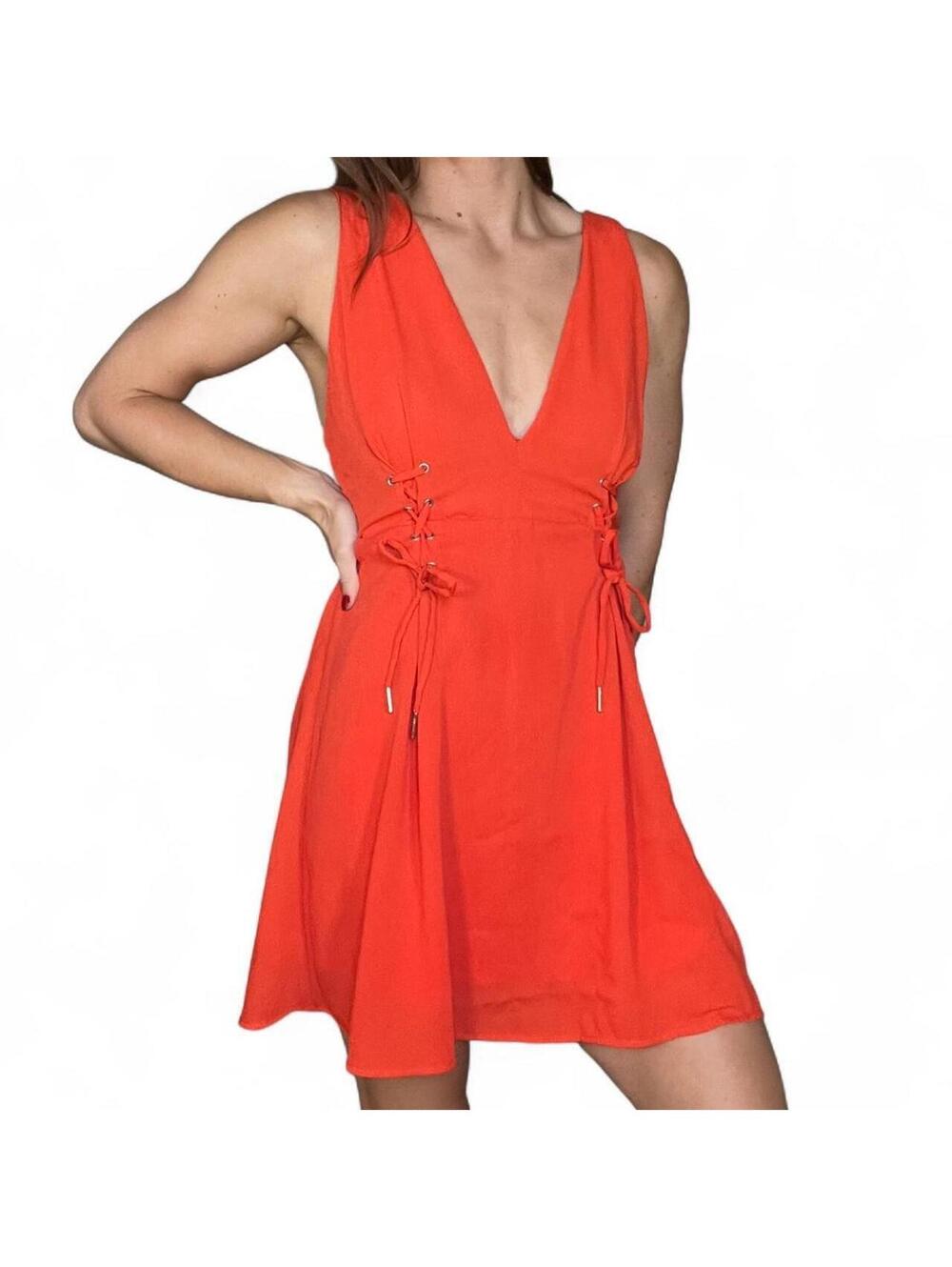 Essue Orange Sleeveless Mini Dress Size Medium